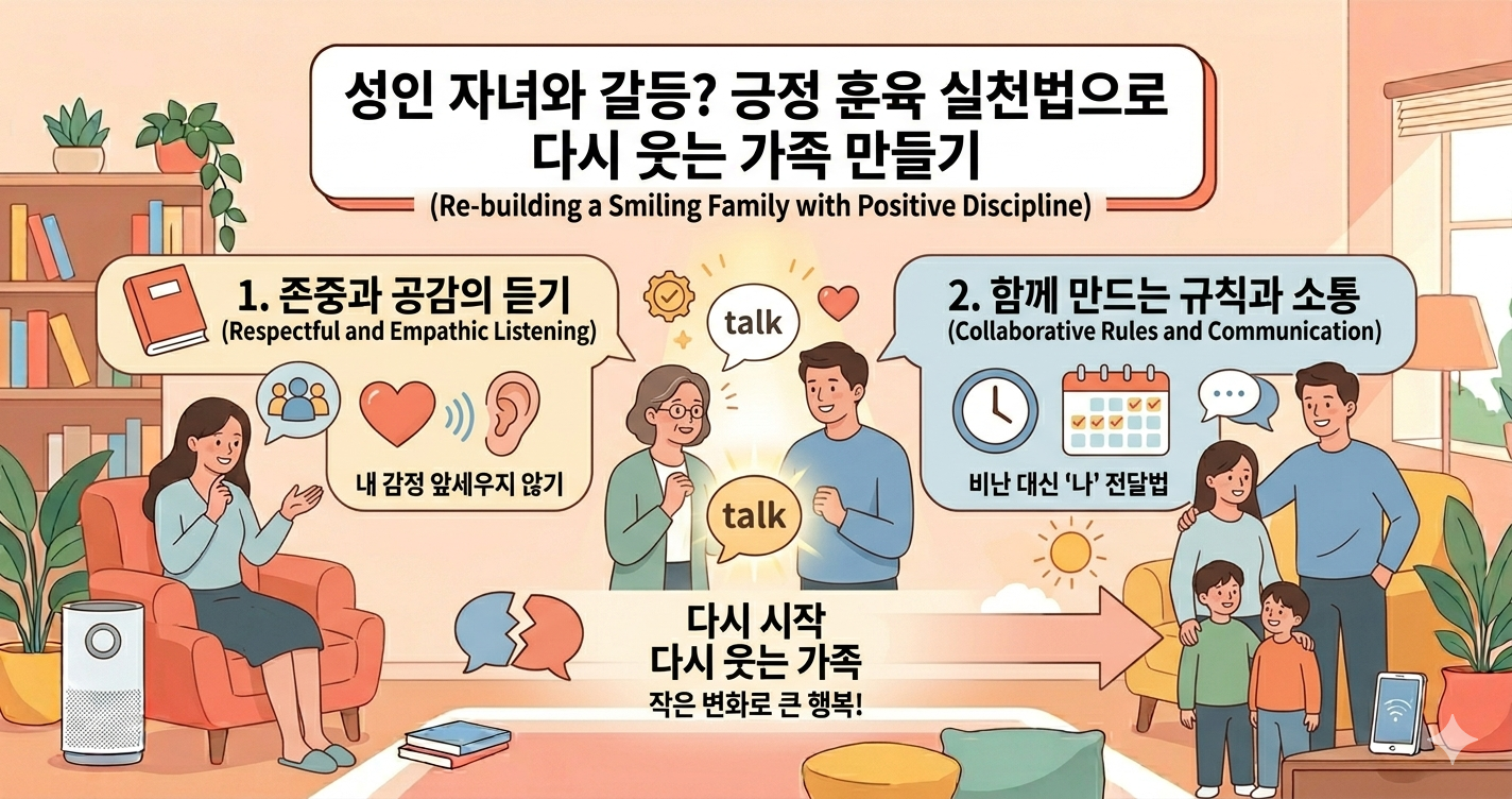 성인 자녀와 갈등? 긍정 훈육 실천법으로 다시 웃는 가족 만들기